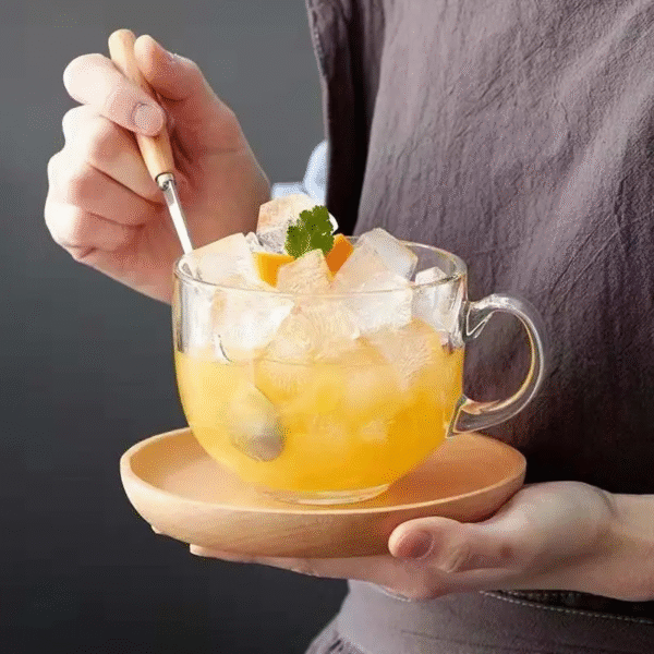 Large Capacity Japanese Glass Mug with Lid & Spoon – Breakfast Cup for Milk, Juice, Oatmeal, or Coffee - 图片 7