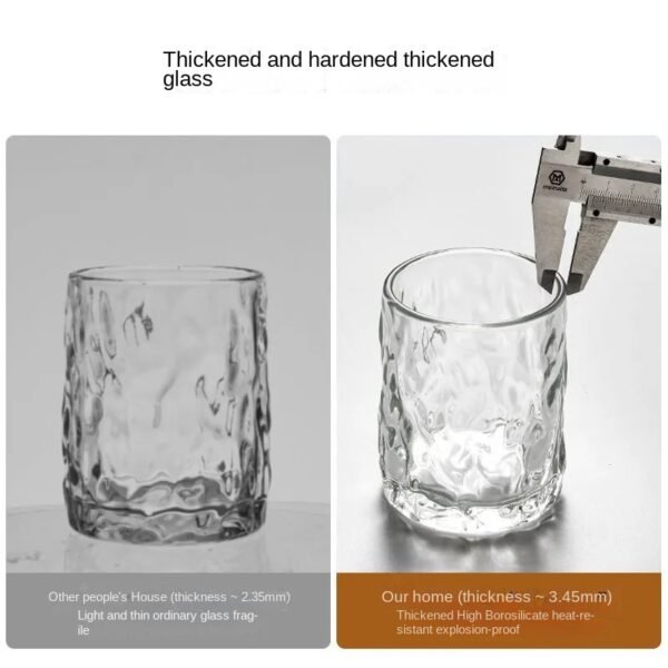 Japanese-Style Glacier Glass – Elegant Whiskey, Beer, or Water Cup for Home and Bar Use - 图片 3