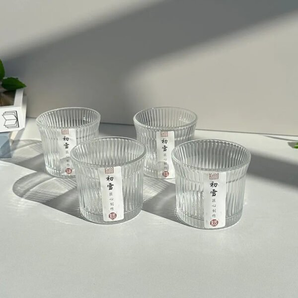 INS-Style Niche Glass Cup – Hammered or Vertical Pattern, Elegant Design for Tea, Wine, or Everyday Use - 图片 4