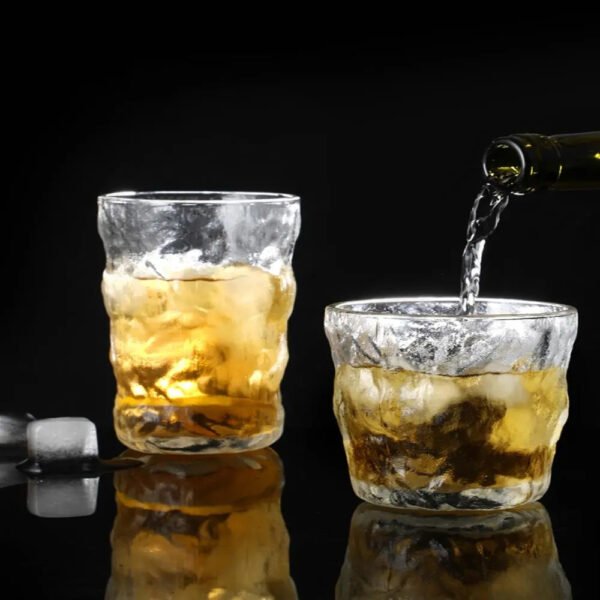 Glacier-Pattern Glass Cup – Stylish New Design for Home Use, Perfect for Water, Juice, Coffee, and Wine - 图片 2