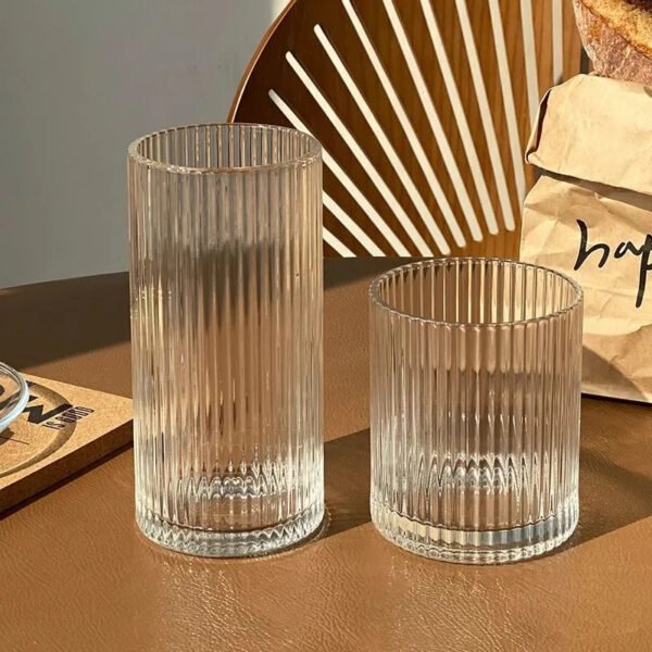 INS-Style Striped Glass Cup – Ideal for Iced Americano, Latte, Juice, Cold Drinks, Milk, and Water - 图片 4