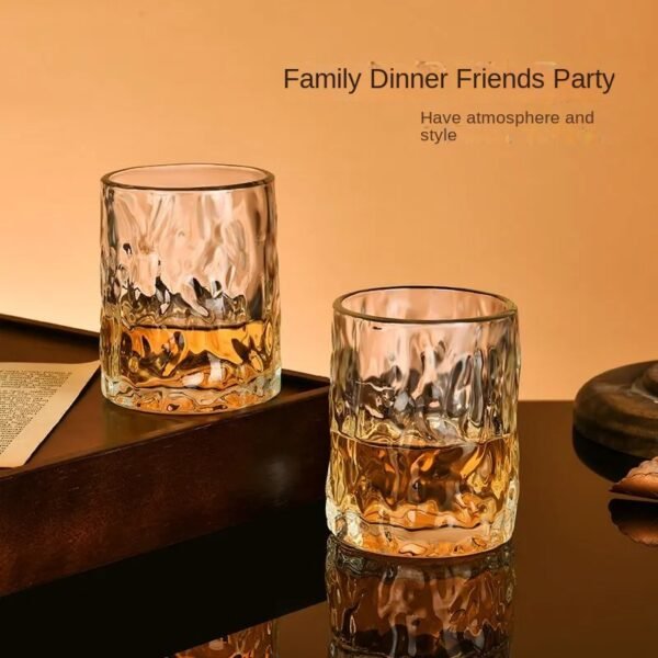 Japanese-Style Glacier Glass – Elegant Whiskey, Beer, or Water Cup for Home and Bar Use
