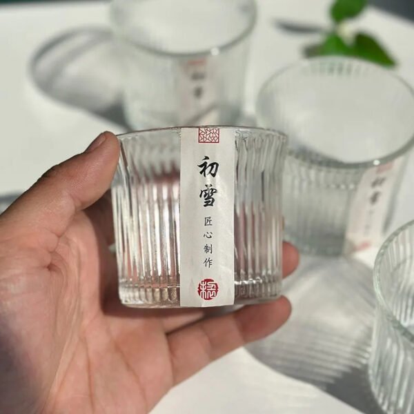 INS-Style Niche Glass Cup – Hammered or Vertical Pattern, Elegant Design for Tea, Wine, or Everyday Use